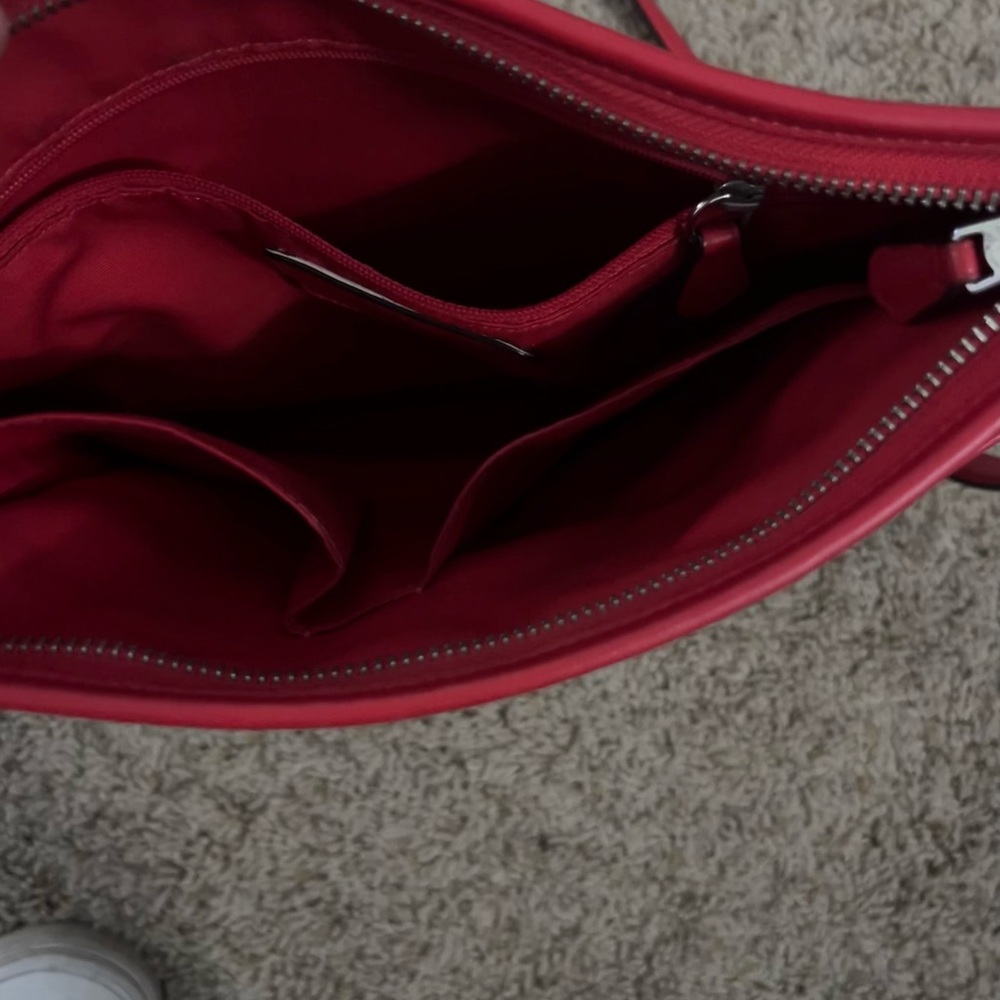 Coach Tan and Red Signature Crossbody Bag - Picture 3 of 7